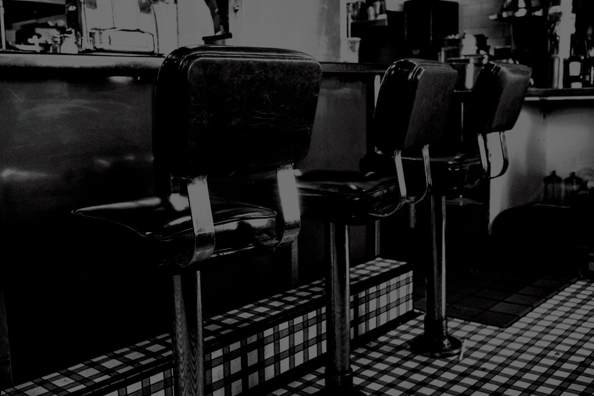 stools at an old diner
