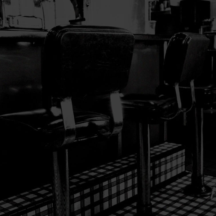 stools at a retro diner counter