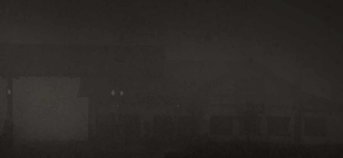 old motel hidden in the fog