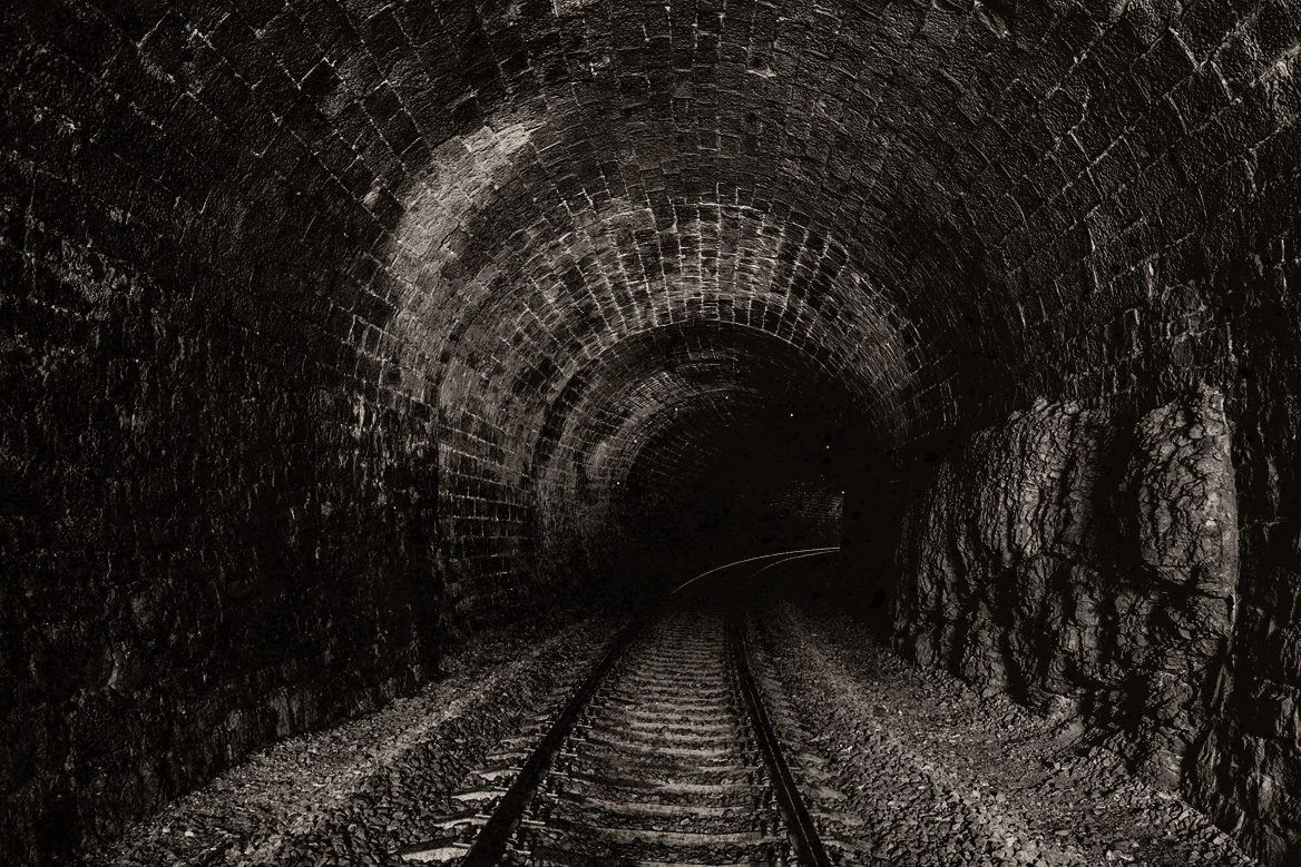 Dark subway tunnel